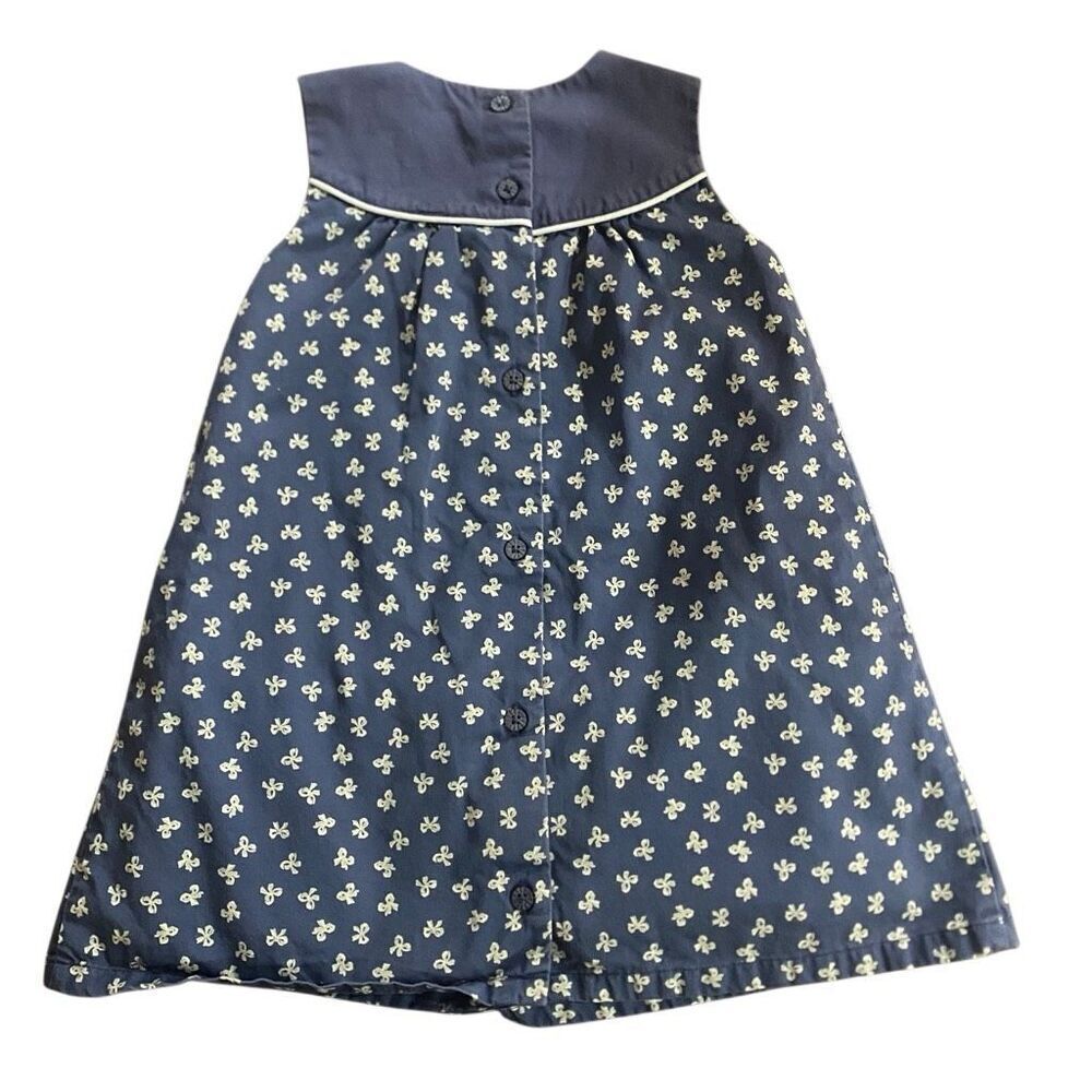 Janie and Jack navy blue dress little bows 100% cotton tapestry jacket 12 - 18 m - Picture 2 of 7